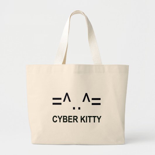 Cyber-Kat Grote Tote Bag (Voorkant)