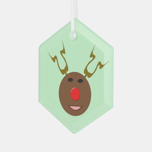 Cyber-kerstrendiertje Glas Ornament (Voorkant links)