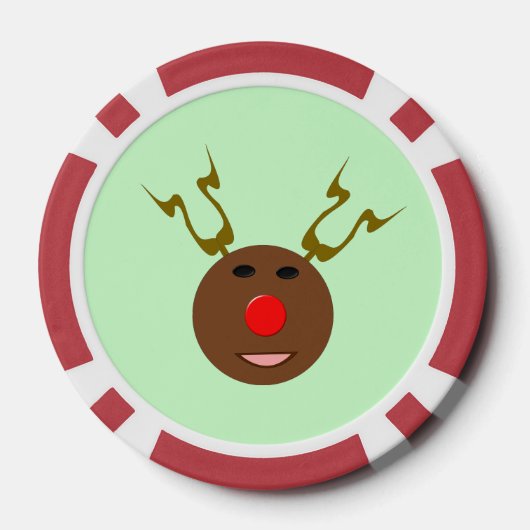 Cyber-kerstrendiertje Poker Chips (Achterkant)