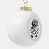 Cyber Kitsune Girl Keramische Bal Ornament (Links)