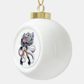Cyber Kitsune Girl Keramische Bal Ornament (Rechts)