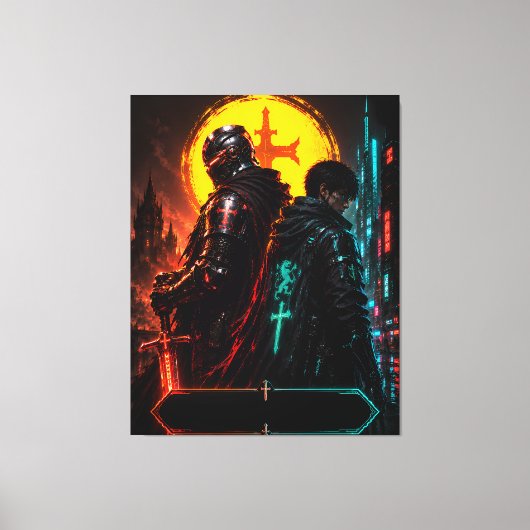 Cyber Knight Vader Zoon Canvas Kunst (Voorkant)