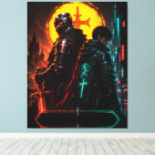 Cyber Knight Vader Zoon Canvas Kunst (Insitu (Houten vloer))