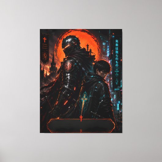 Cyber Knight Vader Zoon Canvas Kunst (Voorkant)