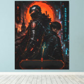 Cyber Knight Vader Zoon Canvas Kunst (Insitu (Houten vloer))