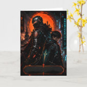 Cyber Knight Vaderdag Kaart (Gele Bloem)