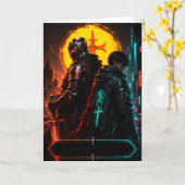 Cyber Knight Vaderdag Kaart (Gele Bloem)