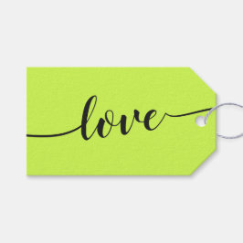 Cyber Lime Jet Black Cheers Eenvoudige Liefde Cadeaulabel