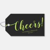 Cyber Lime Jet Black Cheers Eenvoudige Liefde Cadeaulabel (Achterkant Horizontaal)