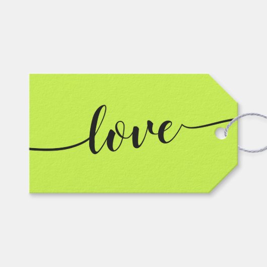 Cyber Lime Jet Black Cheers Simple Love Cadeaulabel (Voorkant (Horizontaal))