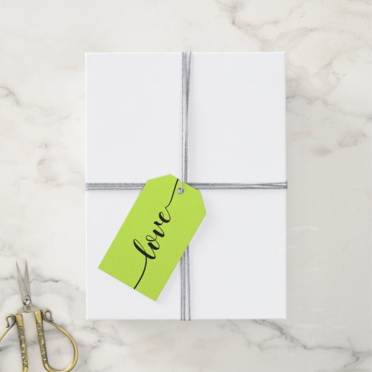 Cyber Lime Jet Black Cheers Simple Love Cadeaulabel (Met Touw)