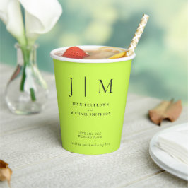 Cyber Lime Jet Black Eenvoudige Minimaal Drank Huw Papieren Bekers