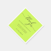 Cyber Lime Jet Black Minimalist Decor Wedding Servet (Hoek)