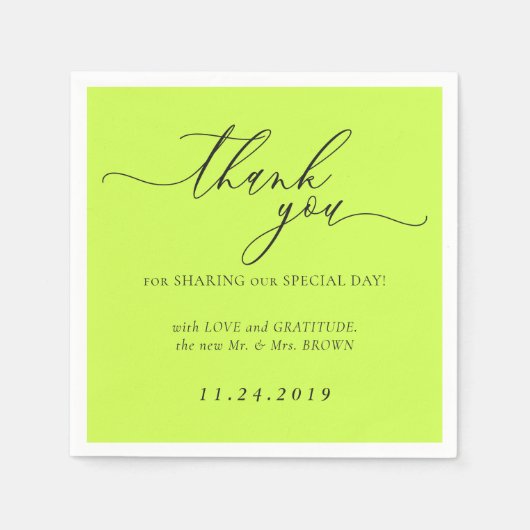 Cyber Lime Jet Black Minimalistische Decoratie Bru Servet (Voorkant)