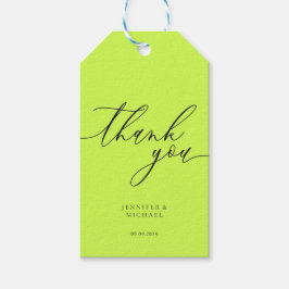 Cyber Lime Jet Black Thank You Simple Cadeaulabel