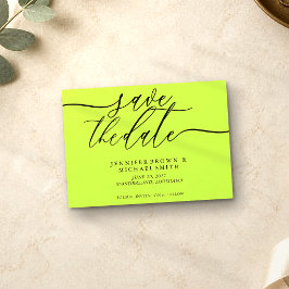 Cyber Lime Jet Black Trouwdatum Foto Save The Date