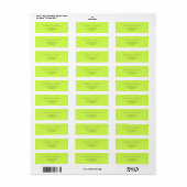Cyber Lime Jet Black Weds Trouwadress Etiket (Full Sheet)
