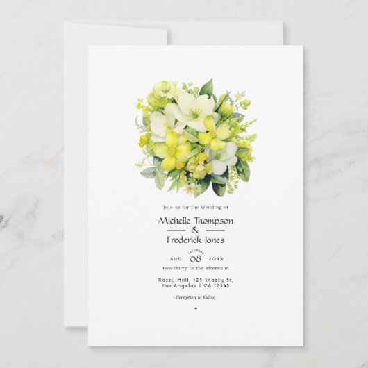 Cyber Limoen Bloemenbruiloft Kaart (Voorkant)