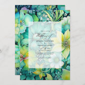 Cyber Limoen Bloemenbruiloft Kaart (Voorkant / Achterkant)