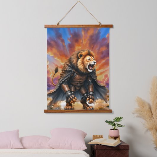 Cyber Lion of the Wastelands Hangend Wandkleed (Slaapkamer)