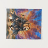 Cyber Lion of the Wastelands  Wandkleed (Voorkant (horizontaal))