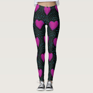 Cyber Love Circuit – Tech Hartpatroonontwerp Leggings