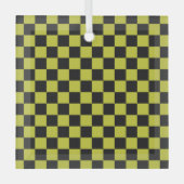 Cyber lyme checkerboard pattern glas ornament (Voorkant)