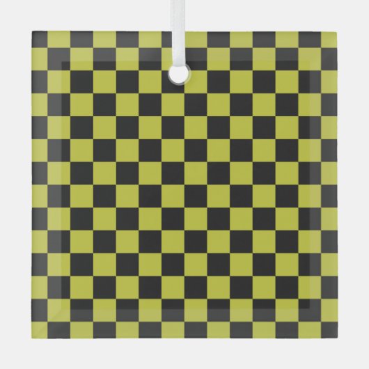 Cyber lyme checkerboard pattern glas ornament (Voorkant)