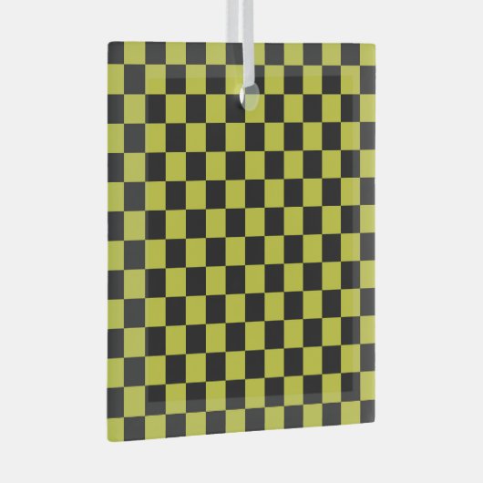Cyber lyme checkerboard pattern glas ornament (Voorkant Rechts)