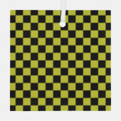 Cyber lyme checkerboard pattern glas ornament (Achterkant)