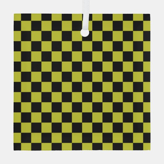 Cyber lyme checkerboard pattern glas ornament (Achterkant)