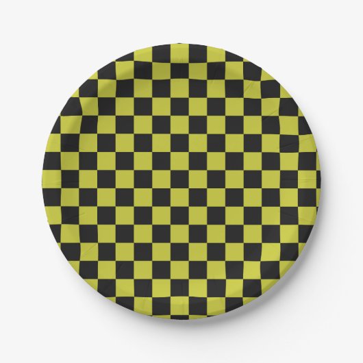 Cyber lyme checkerboard pattern papieren bordje (Voorkant)