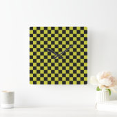 Cyber lyme checkerboard pattern vierkante klok (Huis)