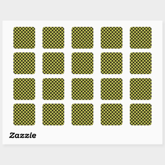 Cyber lyme checkerboard pattern vierkante sticker (Vel)
