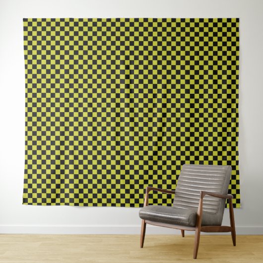 Cyber lyme checkerboard pattern wandkleed (In Situ (horizontaal))