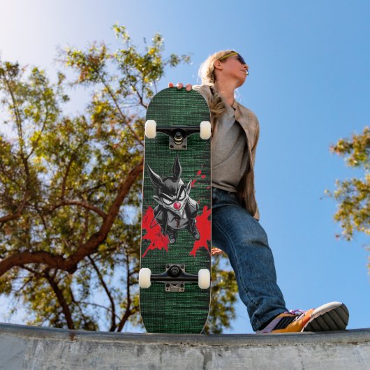 Cyber Matrix Cartoon Duivel Skateboard (Buiten 1)