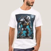 Cyber Mecha Panda Futuristic Robotic Warrior T-shi T-shirt (Voorkant)
