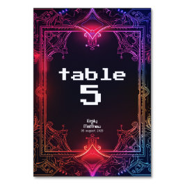 Cyber-Medieval Fusion Wedding Kaart