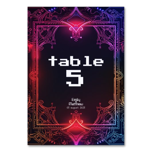 Cyber-Medieval Fusion Wedding Kaart (Voorkant)