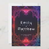 Cyber-Medieval Fusion Wedding Kaart (Achterkant)