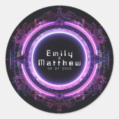 Cyber-Medieval Fusion Wedding Ronde Sticker (Voorkant)