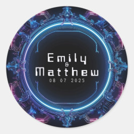 Cyber-Medieval Fusion Wedding Ronde Sticker