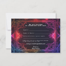 Cyber-Medieval Fusion Wedding RSVP Kaart