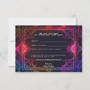 Cyber-Medieval Fusion Wedding RSVP Kaart