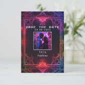 Cyber-Medieval Fusion Wedding Save The Date (Staand voorkant)