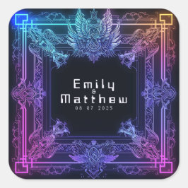 Cyber-Medieval Fusion Wedding Vierkante Sticker