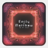 Cyber-Medieval Fusion Wedding Vierkante Sticker (Voorkant)