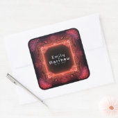 Cyber-Medieval Fusion Wedding Vierkante Sticker (Envelop)