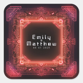 Cyber-Medieval Fusion Wedding Vierkante Sticker