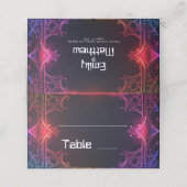 Cyber-Middeleeuwse Fusie Bruiloft Plaatskaartje (Buitenkant ongevouwen)